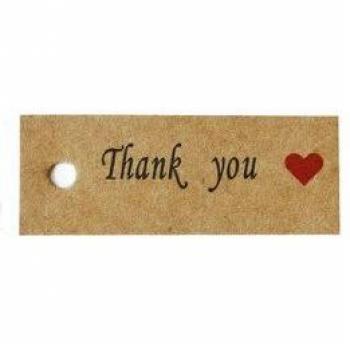 100pcs Printed Merci Thank You Cards