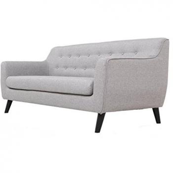Stoffsofa „Aurelia“ – hellgrau, Dimensions: 78 x 169 x 73 cm (P04017‑GRA)