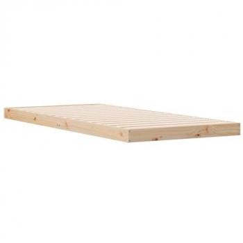Natural Pine Floor Bed Frame 90x220cm – solid wood, vidaXL