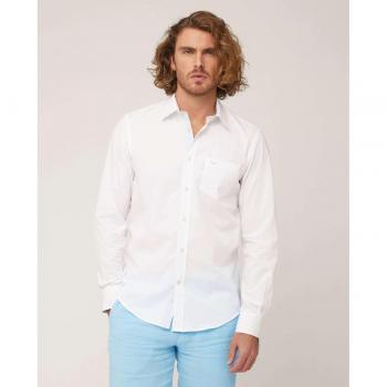 Camisa de algodón para hombre Harmont&Blaine blanca con bolsillo