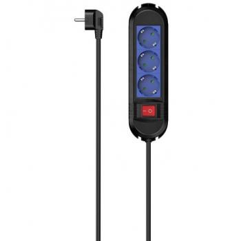 Hama 1.5m Power Strip with Switch Black/Blue