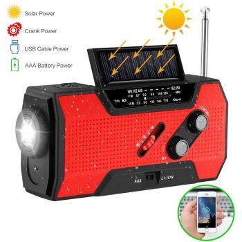 Radio d'urgence NOAA avec manivelle et batterie 2000 mAh