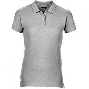 White Cotton Luxe Polo – Women’s Gildan Style