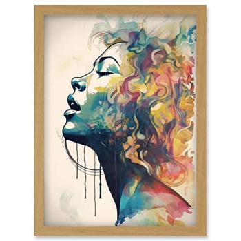 Soft Colour Femme Portrait – Framed A4 Watercolour Artwork