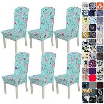 Wedding Dining Room Chair Cover Set – 6 Green Stretchable Covers