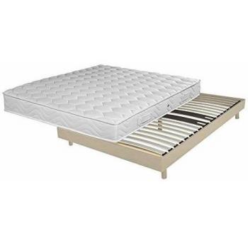 Matelas et Sommier Mousse Décokit 140x190 – Chêne Démonté, Soutien Medium