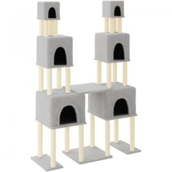 Arrampicata 199 cm, Torre Grigia con Tiragraffi in Sisal Chiaro