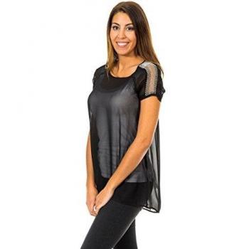 Met Halbtransparente Kurzarmbluse 10DMC0263 Schwarz S