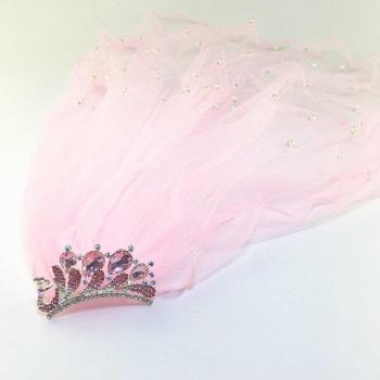 Colorful Princess Tiara and Veil for Children