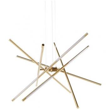 Lampe Suspendue en Métal Doré LED Design Géométrique Palun
