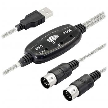 Adaptador de MIDI a USB tipo A macho con LED indicador