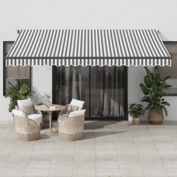 VidaXL Motorized Retractable Awning Anthracite and White 450x300 cm