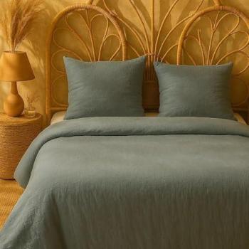 Parure d’oreiller bleu sombre 260x240 cm, microfibre premium