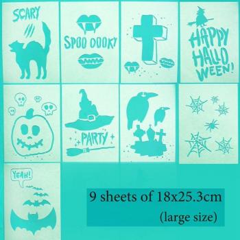 Pochoirs Spooky XL 9 pièces – Artisanat & Gâteaux