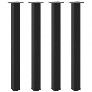 VidaXL Adjustable Black Steel Coffee Table Legs 4 pcs 100-102 cm
