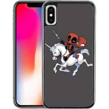 Deadpool Unicorn iPhone XR Case featuring Spider-Man