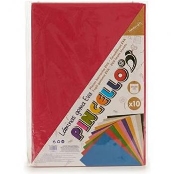 Láminas de goma eva roja 20x30 cm (paquete de 10)