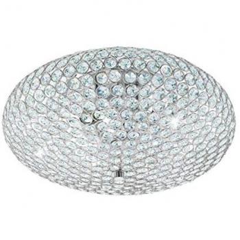 3-Light Flush Ceiling Light Clemente Polished Chrome Crystal Glass