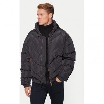 Versace Black Midweight Zip‑Down for Men, Size M