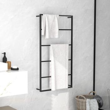 Porte-serviette Mural Noir 60x10x116 cm