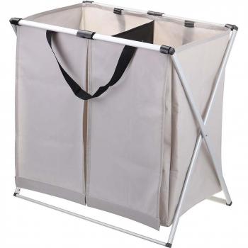 Cesta de ropa sucia de 2 secciones Oxford