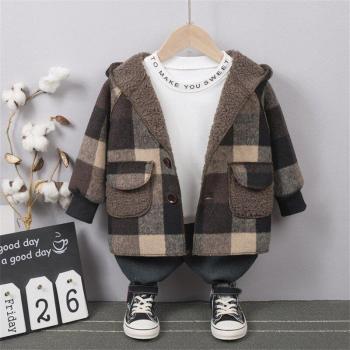 Manteau à capuche en velours pour enfants
