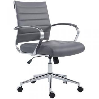 Silla giratoria Oakland en simil cuero gris
