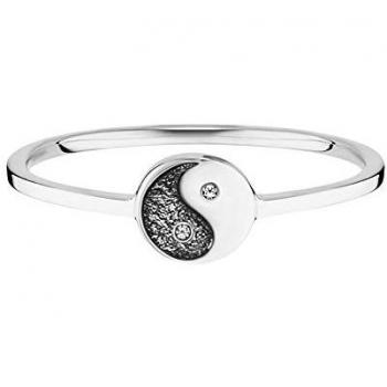 CAÏ Fingerband – 925 ct Sterling‑Silber, rhodiatisiert, Zirkonia Yin‑Yang