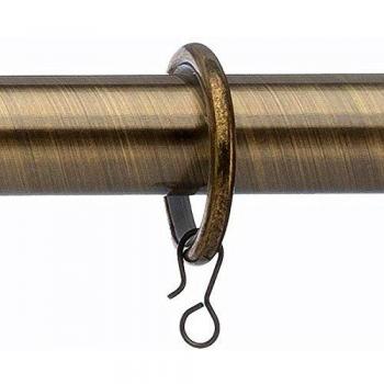 Universal Metal Curtain Rings Antique Brass 19mm 4 Pack