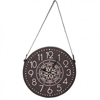 Horloge Élégante en Bois Blanc et Noir Ø37 cm