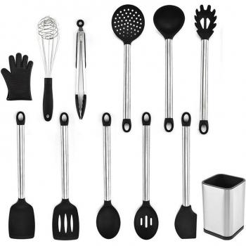 Ustensiles de cuisine en silicone, 13 pièces, incluant spatule, cuillère, pinces et fouet