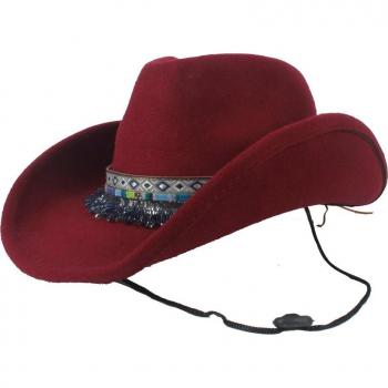 Women's Fedora Style Wool Cowboy Hat
