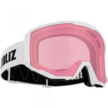 Maschera da sci Bliz Spark bianca con lente specchiata rosa unisex