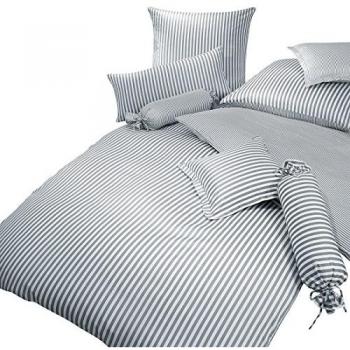 Wendebettwäsche JANINE modernclassic 3912, grau, 135 cm x 200 cm, Mako-Satin, 2-teilig