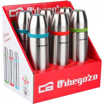 Orbegozo Set de 6 Termos líquidos, INOX, 3 Colores, 500 ml, Negro