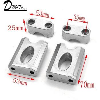 Pince de guidon en alliage d'aluminium argenté, 1 paire, 22mm pour motos 110cc, 125cc