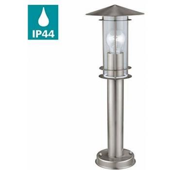 Eglo LISIO Lampada a Stelo E27, Acciaio Inox/Trasparente