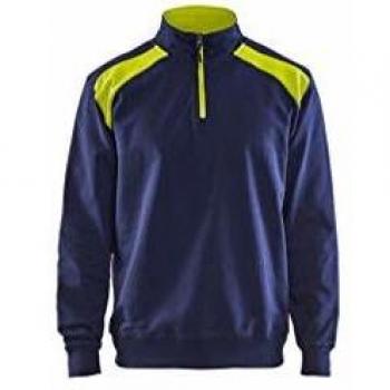 BLAKLADER Sudadera de Trabajo Marina/Amarillo Fluorescente