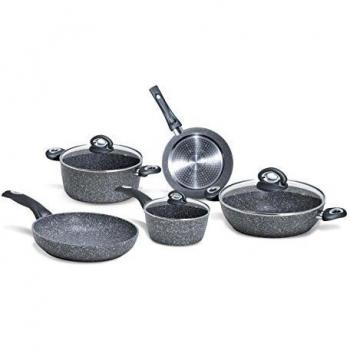 Bialetti Batteria pentole Petravera Plus Induction Grey 8 Pezzi Y0C6SET004