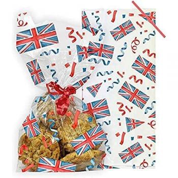 Union Jack Cello Bags with Twist Ties