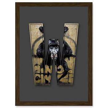 Artery8 W Mad Ape Bear Brown Wall Print