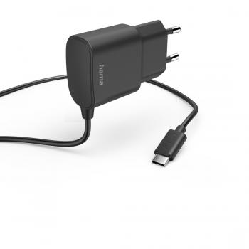 Hama USB-C Smartphone-Ladegerät, 12 W, 1,0 m, Schwarz
