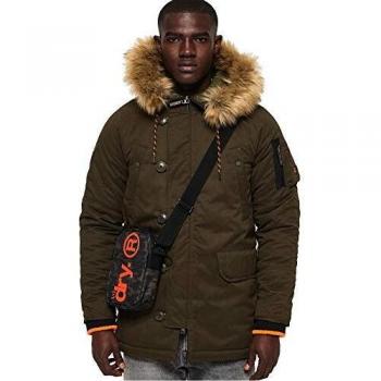 Superdry Herren SDX Parka Jacke, Grün, S