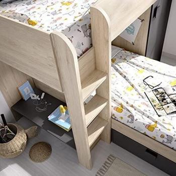 Letto a castello con vani portaoggetti