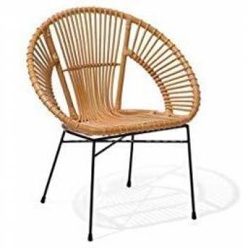 Sarita Modern Rattan Accent Chair Beige Wicker