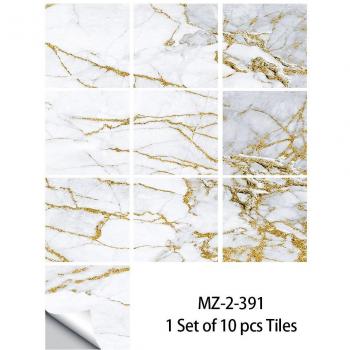 Lustre Blanc & Or – Autocollants Carreaux