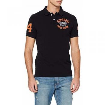 Superdry Polo Classique Superstate S/s, Noir (Black 02a), X-Large Homme