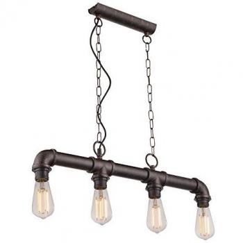 Vintage Pipe Four-Bulb Pendant Lamp