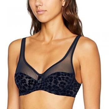 Dim Generous Sujetador básico Azul con Marchas de Terciopelo 90D