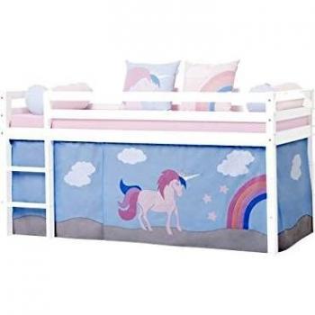 Tenda Hoppekids Unicorno per Letto Semialto, Tessuto Blu 90x200 cm